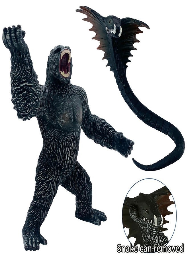 Higherbros Gorilla Toy Model, Black Gorilla with Snake Action Figures, Wildlife Toys Set for Kids Gift, Play or Decor. - Image 3